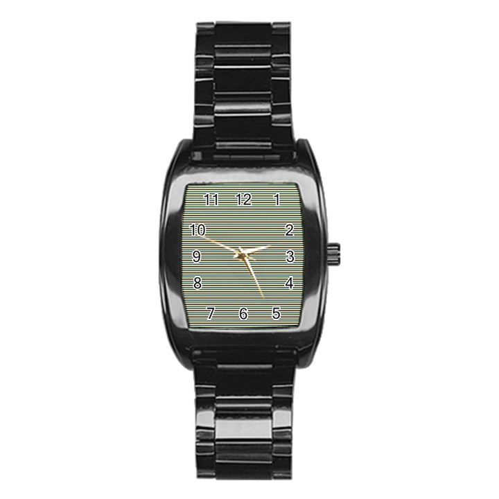 Decorative lines pattern Stainless Steel Barrel Watch