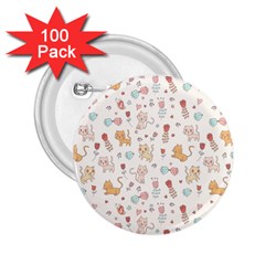 Kittens And Birds And Floral  Patterns 2 25  Buttons (100 Pack)  by TastefulDesigns