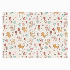 Kittens And Birds And Floral  Patterns Large Glasses Cloth (2-side) by TastefulDesigns