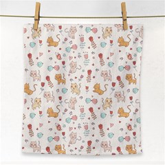 Kittens And Birds And Floral  Patterns Face Towel by TastefulDesigns