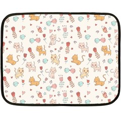 Kittens And Birds And Floral  Patterns Double Sided Fleece Blanket (mini)  by TastefulDesigns