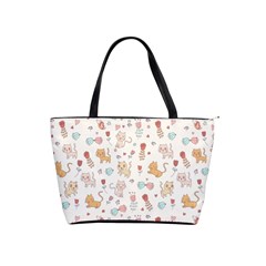 Kittens And Birds And Floral  Patterns Shoulder Handbags by TastefulDesigns