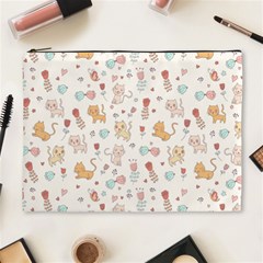 Kittens And Birds And Floral  Patterns Cosmetic Bag (xl) by TastefulDesigns