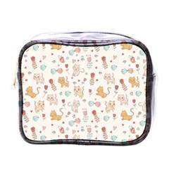 Kittens And Birds And Floral  Patterns Mini Toiletries Bags by TastefulDesigns