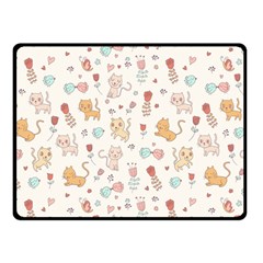 Kittens And Birds And Floral  Patterns Fleece Blanket (small) by TastefulDesigns