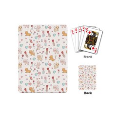 Kittens And Birds And Floral  Patterns Playing Cards (mini)  by TastefulDesigns