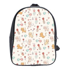 Kittens And Birds And Floral  Patterns School Bags (xl)  by TastefulDesigns