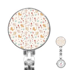 Kittens And Birds And Floral  Patterns Stainless Steel Nurses Watch by TastefulDesigns