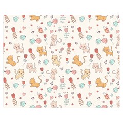 Kittens And Birds And Floral  Patterns Double Sided Flano Blanket (medium)  by TastefulDesigns