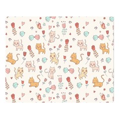 Kittens And Birds And Floral  Patterns Double Sided Flano Blanket (large)  by TastefulDesigns