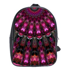 Pink Vortex Half Kaleidoscope  School Bags(large)  by KirstenStar