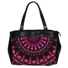 Pink Vortex Half Kaleidoscope  Office Handbags (2 Sides)  by KirstenStar