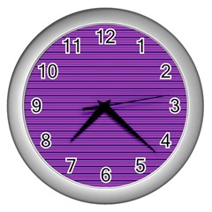 Decorative Lines Pattern Wall Clocks (silver)  by Valentinaart