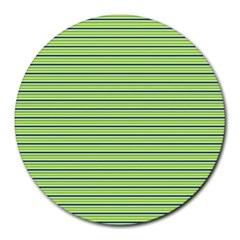 Decorative Lines Pattern Round Mousepads by Valentinaart