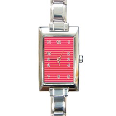 Decorative Lines Pattern Rectangle Italian Charm Watch by Valentinaart