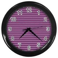 Decorative Lines Pattern Wall Clocks (black) by Valentinaart