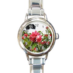 Virginia Waters Flowers Round Italian Charm Watch