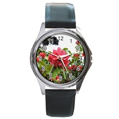 Virginia Waters Flowers Round Metal Watch