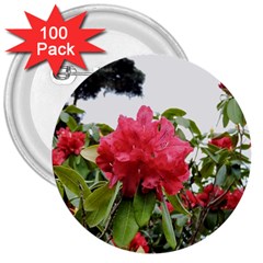 Virginia Waters Flowers 3  Buttons (100 pack) 