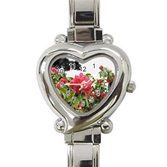 Virginia Waters Flowers Heart Italian Charm Watch