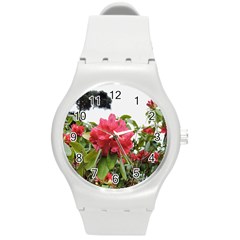 Virginia Waters Flowers Round Plastic Sport Watch (M)