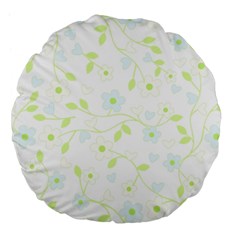 Floral Pattern Large 18  Premium Flano Round Cushions by Valentinaart