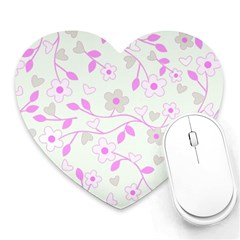 Floral Pattern Heart Mousepads by Valentinaart