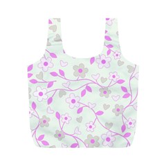 Floral Pattern Full Print Recycle Bags (m)  by Valentinaart