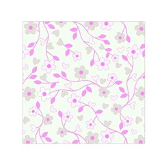 Floral Pattern Small Satin Scarf (square) by Valentinaart