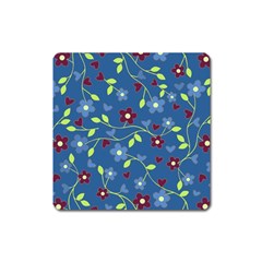 Floral Pattern Square Magnet by Valentinaart