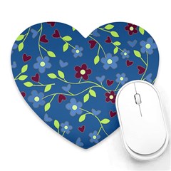 Floral Pattern Heart Mousepads by Valentinaart