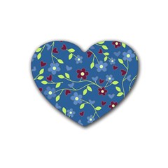 Floral Pattern Heart Coaster (4 Pack)  by Valentinaart