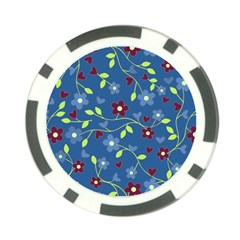 Floral Pattern Poker Chip Card Guard by Valentinaart