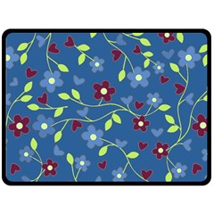 Floral Pattern Fleece Blanket (large)  by Valentinaart