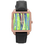 Artistic pattern Rose Gold Leather Watch  Front