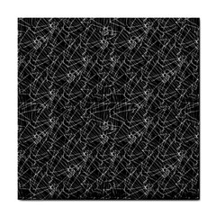 Linear Abstract Black And White Tile Coasters by dflcprints