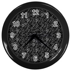 Linear Abstract Black And White Wall Clocks (black) by dflcprints