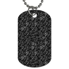 Linear Abstract Black And White Dog Tag (one Side) by dflcprints