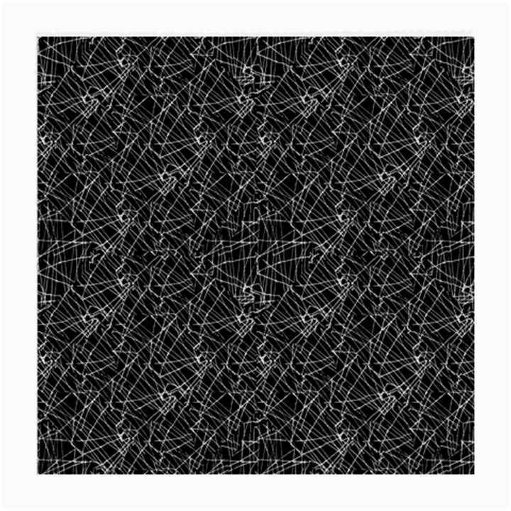 Linear Abstract Black And White Medium Glasses Cloth