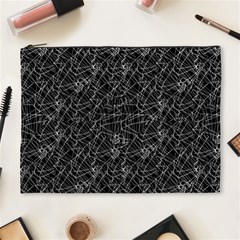 Linear Abstract Black And White Cosmetic Bag (xl) by dflcprints