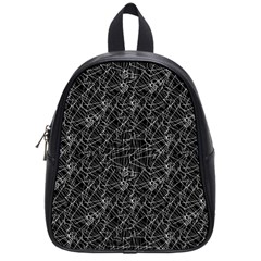 Linear Abstract Black And White School Bags (small)  by dflcprints