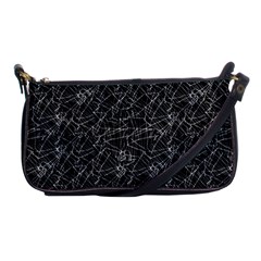 Linear Abstract Black And White Shoulder Clutch Bags by dflcprints