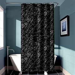 Linear Abstract Black And White Shower Curtain 36  X 72  (stall)  by dflcprints