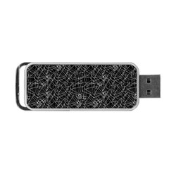 Linear Abstract Black And White Portable Usb Flash (two Sides) by dflcprints