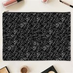 Linear Abstract Black And White Cosmetic Bag (XXXL)  Front