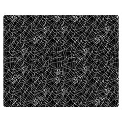 Linear Abstract Black And White Double Sided Flano Blanket (medium)  by dflcprints