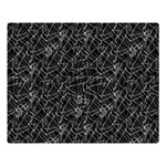 Linear Abstract Black And White Double Sided Flano Blanket (Large)  80 x60  Blanket Front