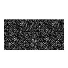 Linear Abstract Black And White Satin Wrap by dflcprintsclothing