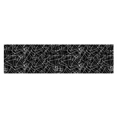 Linear Abstract Black And White Satin Scarf (oblong) by dflcprintsclothing