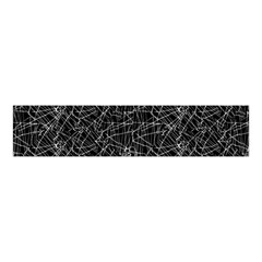 Linear Abstract Black And White Velvet Scrunchie by dflcprintsclothing